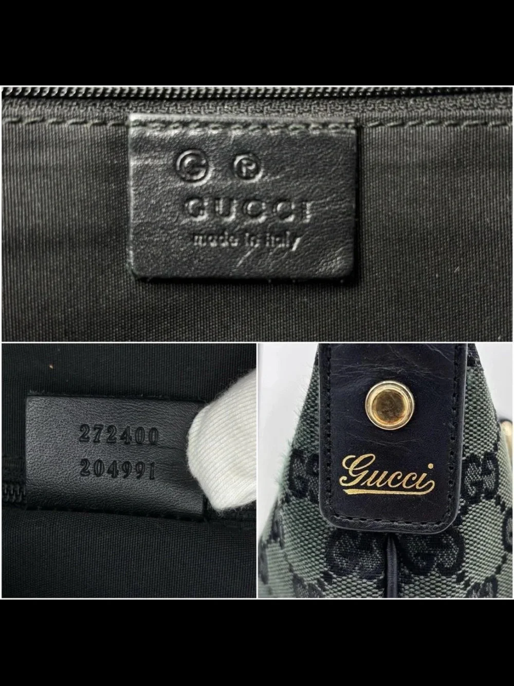 Gucci Green GG Canvas Shoulder Bag